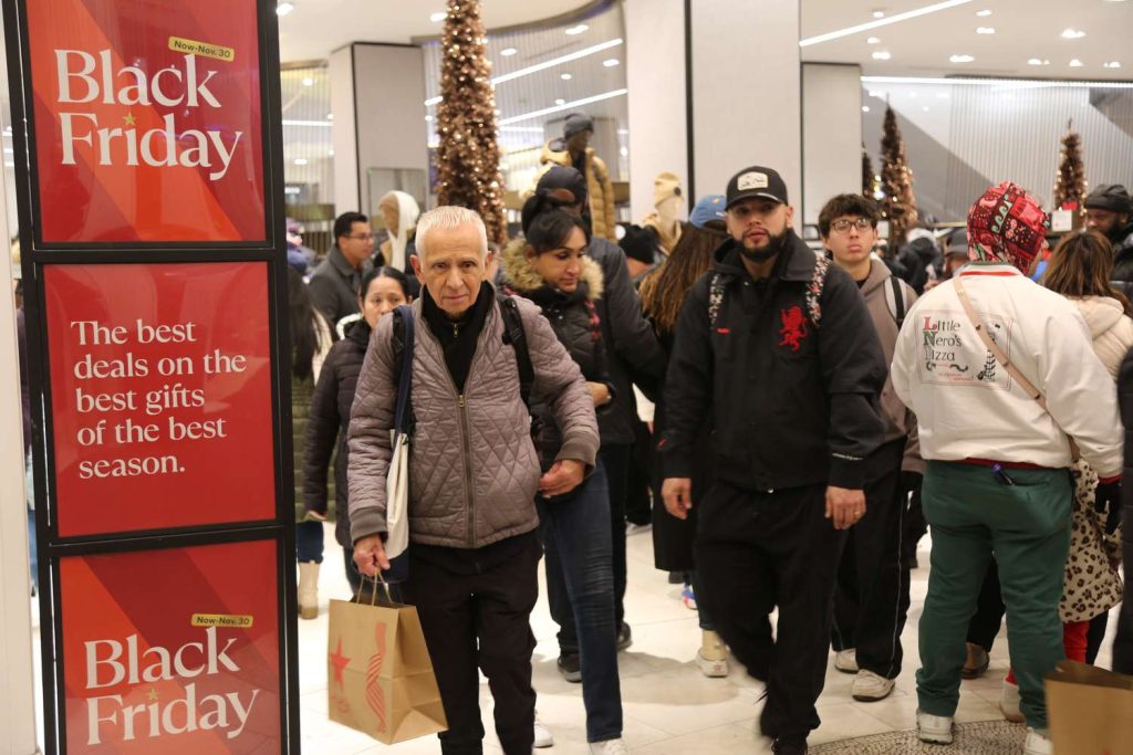 Crowded store during Black Friday sales.